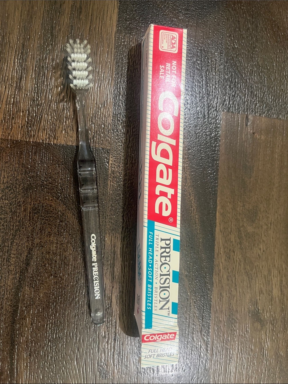 Vintage 90s Colgate Precision Soft Bristle Toothbrush Gray White New